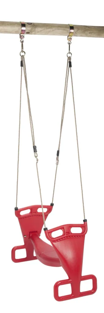 Double swing seat plastic red, back to back