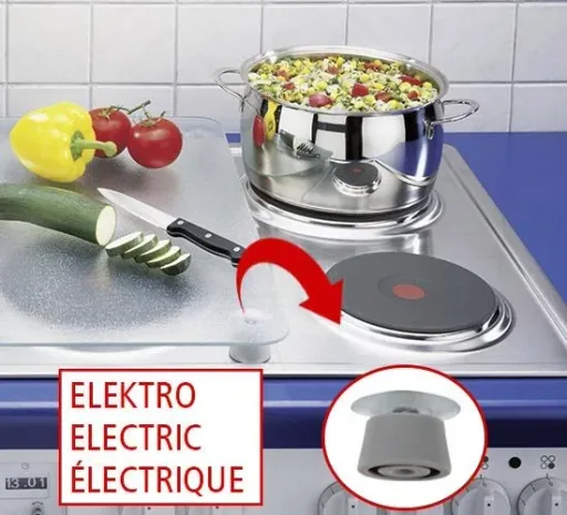 3-in-1 stove cover plates, cutting boards, worktops, glass, orchid design, each 52 x 30 cm, set of 2