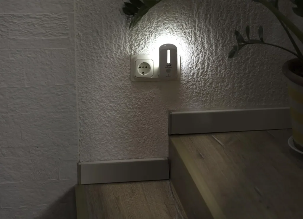 LED night light with motion detector and twilight sensor