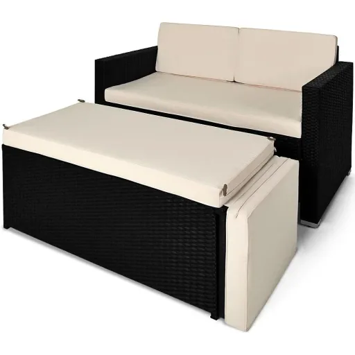 Garden furniture set with storage space Polyrotan