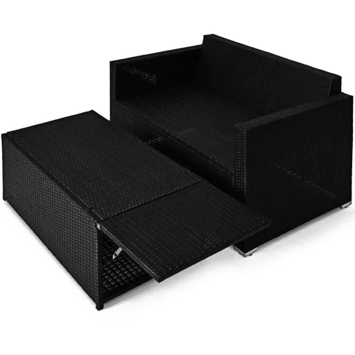 Garden furniture set with storage space Polyrotan