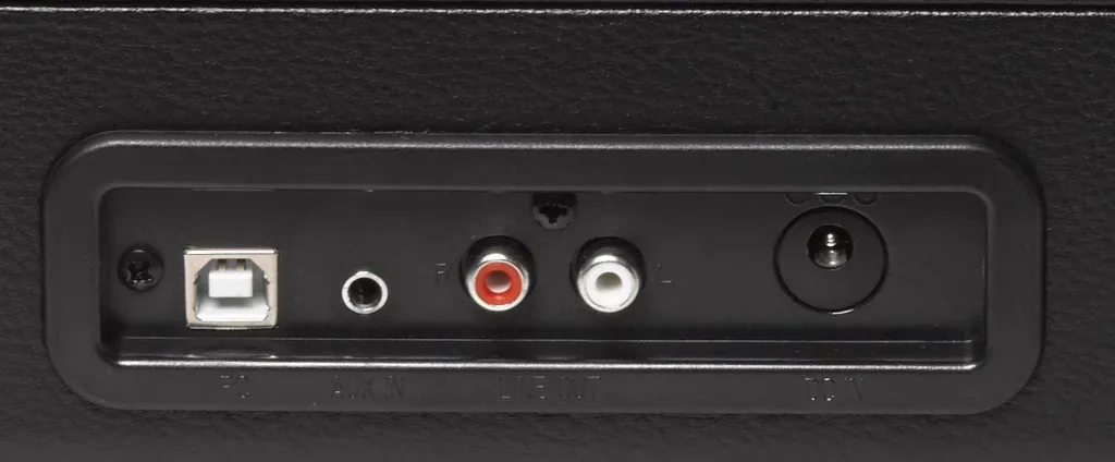 Retro USB record player "VPL-120" in a case in red