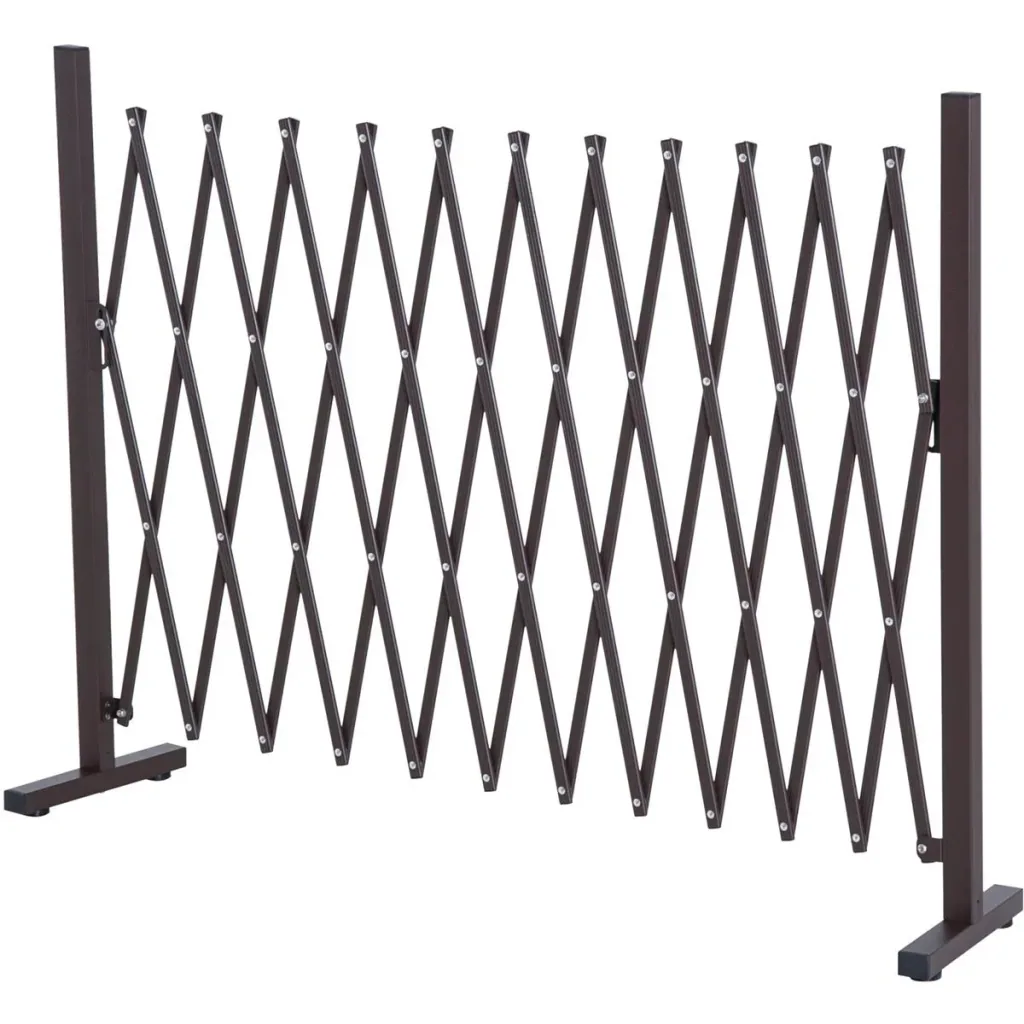 Extendable scissor gate dark brown