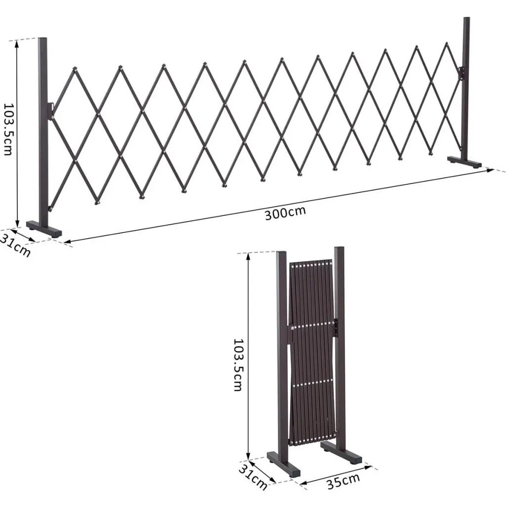 Extendable scissor gate dark brown