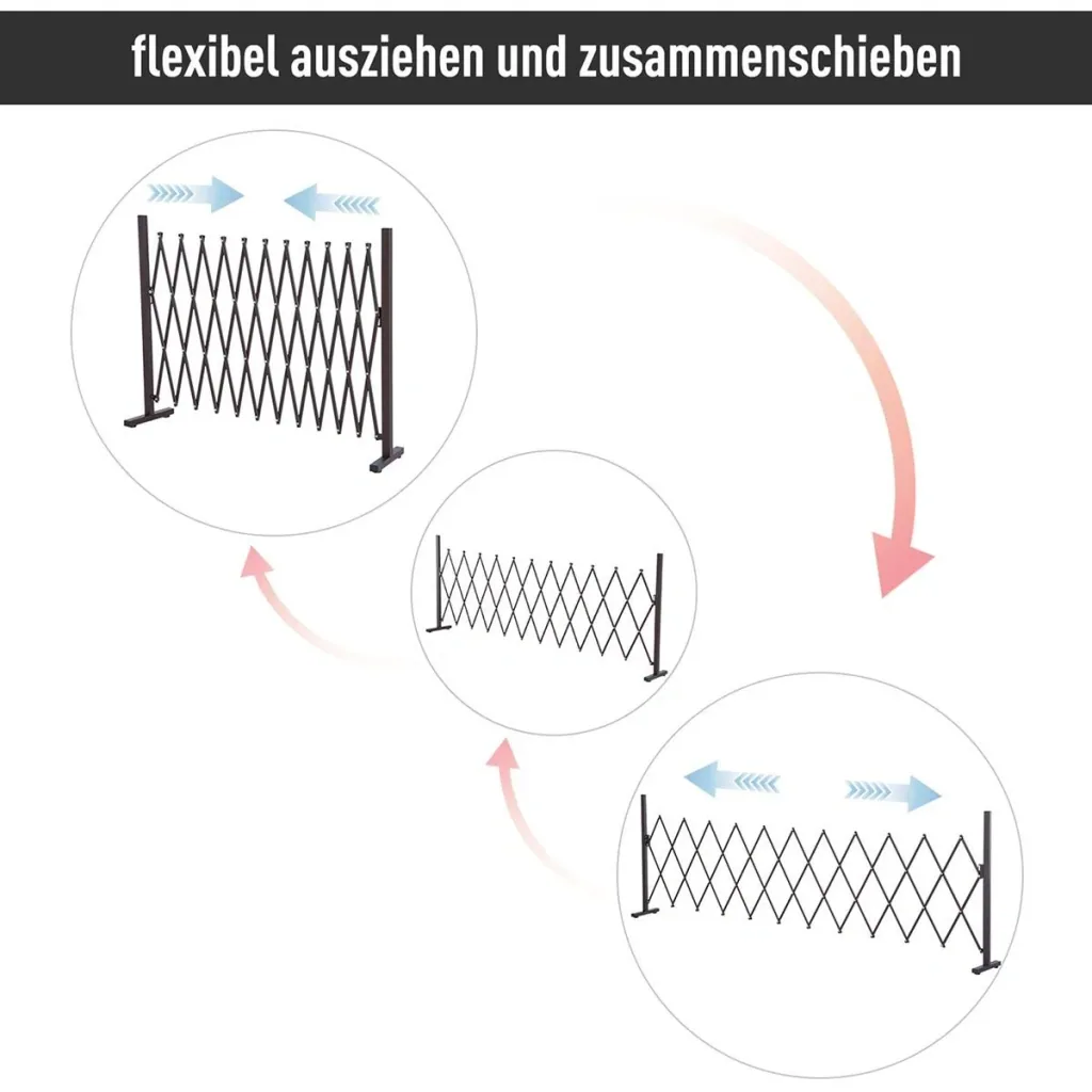 Extendable scissor gate dark brown