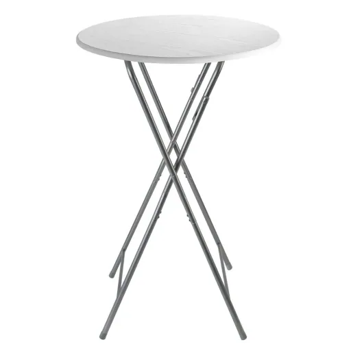 Bar table foldable white, wood decor type