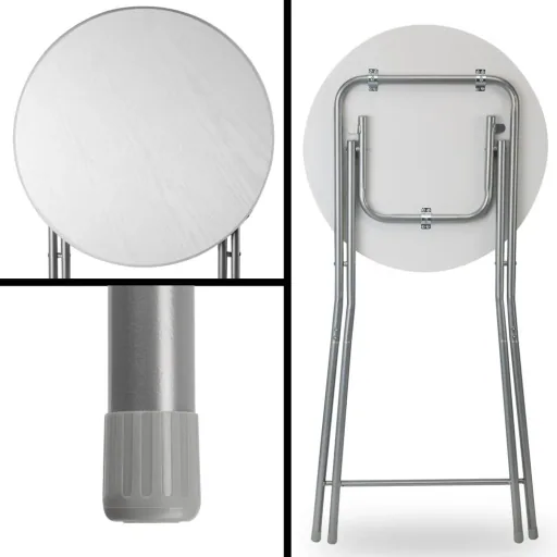 Bar table foldable white, wood decor type