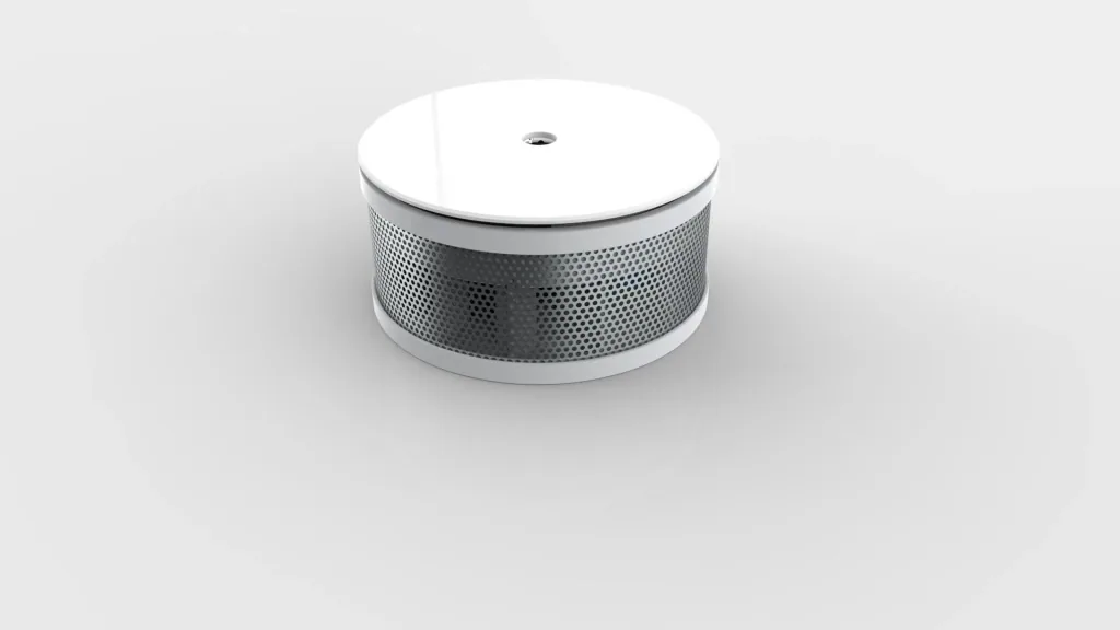 Mini smoke detector "CC-7" with extremely loud warning signal, VdS tested