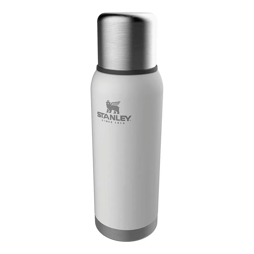 Adventure vacuum bottle, 1.0 l, stainless steel, matte white, vacuum insulation, insulated drinking cup