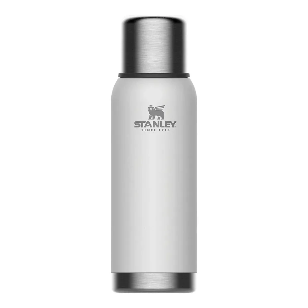 Adventure vacuum bottle, 1.0 l, stainless steel, matte white, vacuum insulation, insulated drinking cup