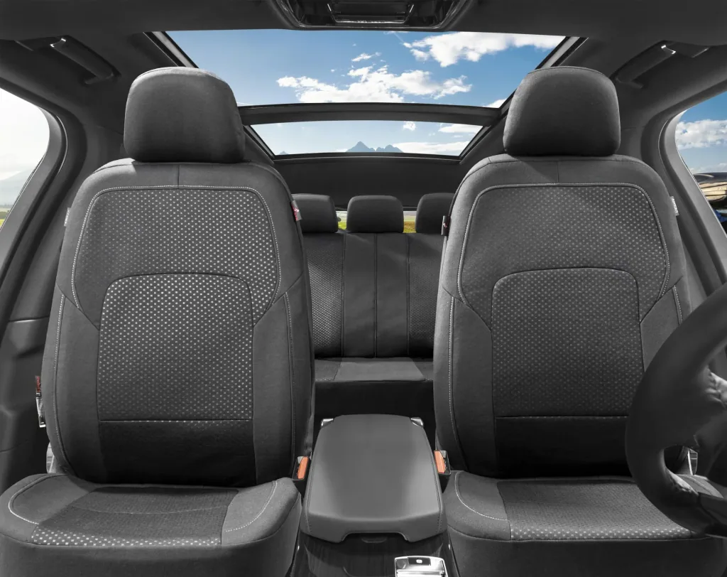Car seat cover Logan Premium, black-silver, complete set 14 pieces