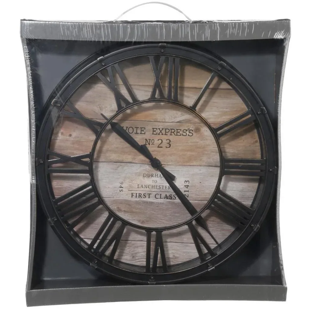 NL Vintage Clock - 90 cm - Metal - Black
