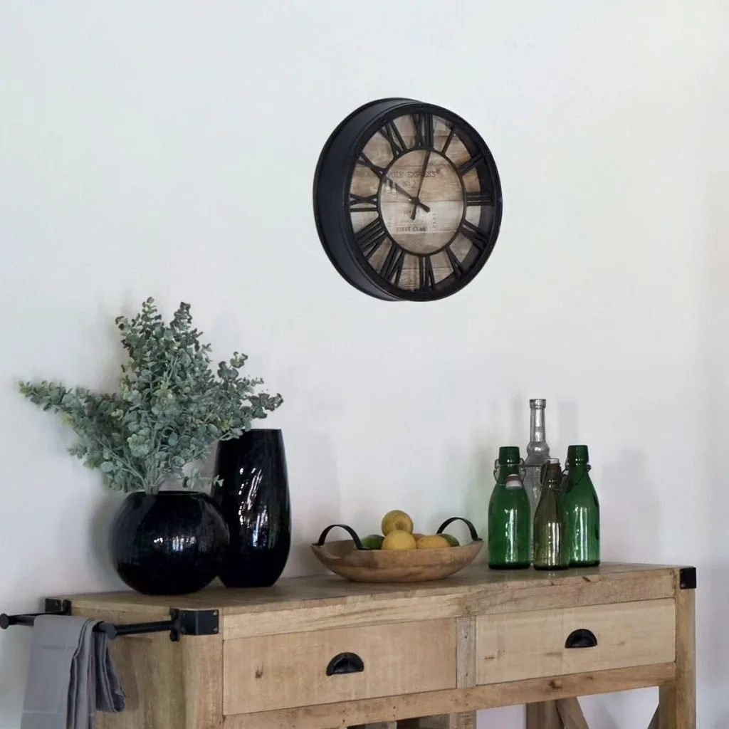 NL Vintage Clock - 90 cm - Metal - Black