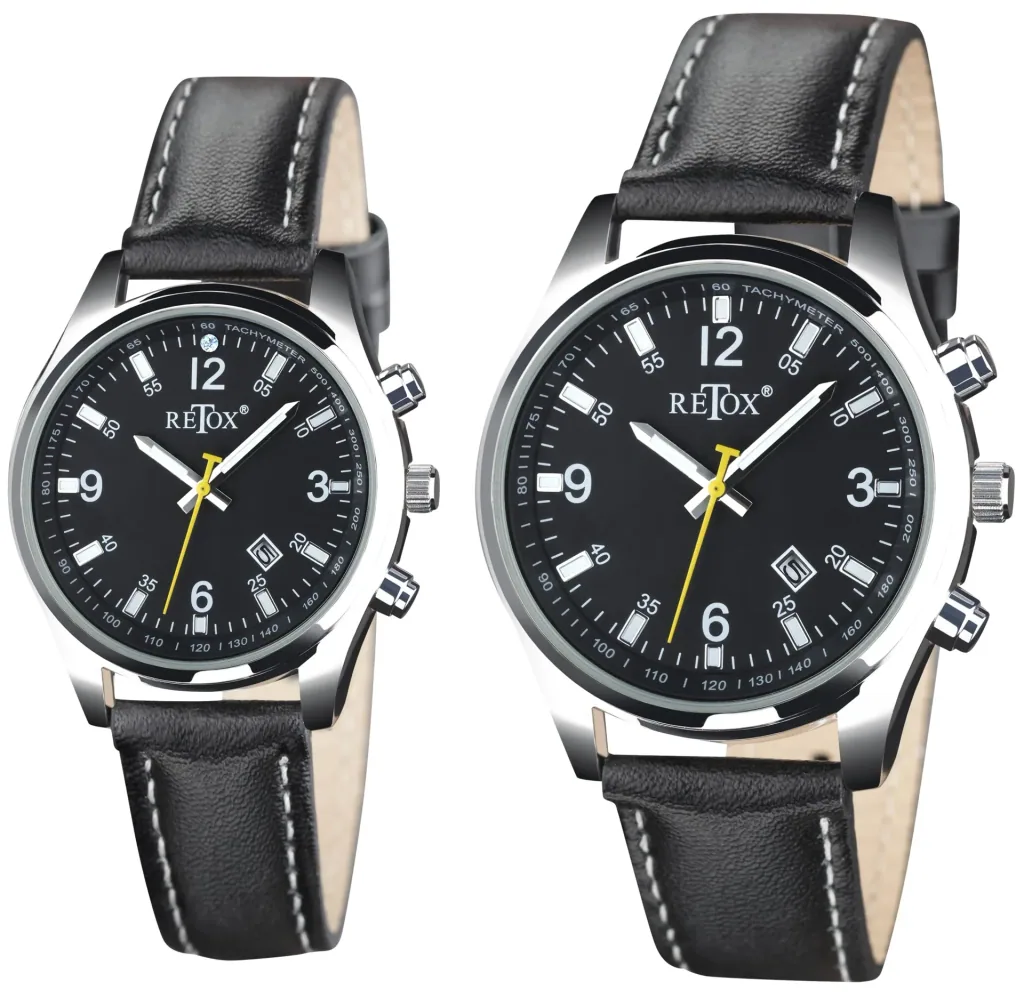 Watch set for him and her with date display