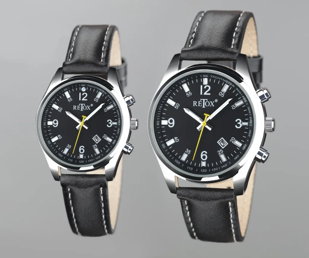 Watch set for him and her with date display