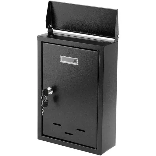 Mailbox with 2 buttons - black - 285x200x60 mm