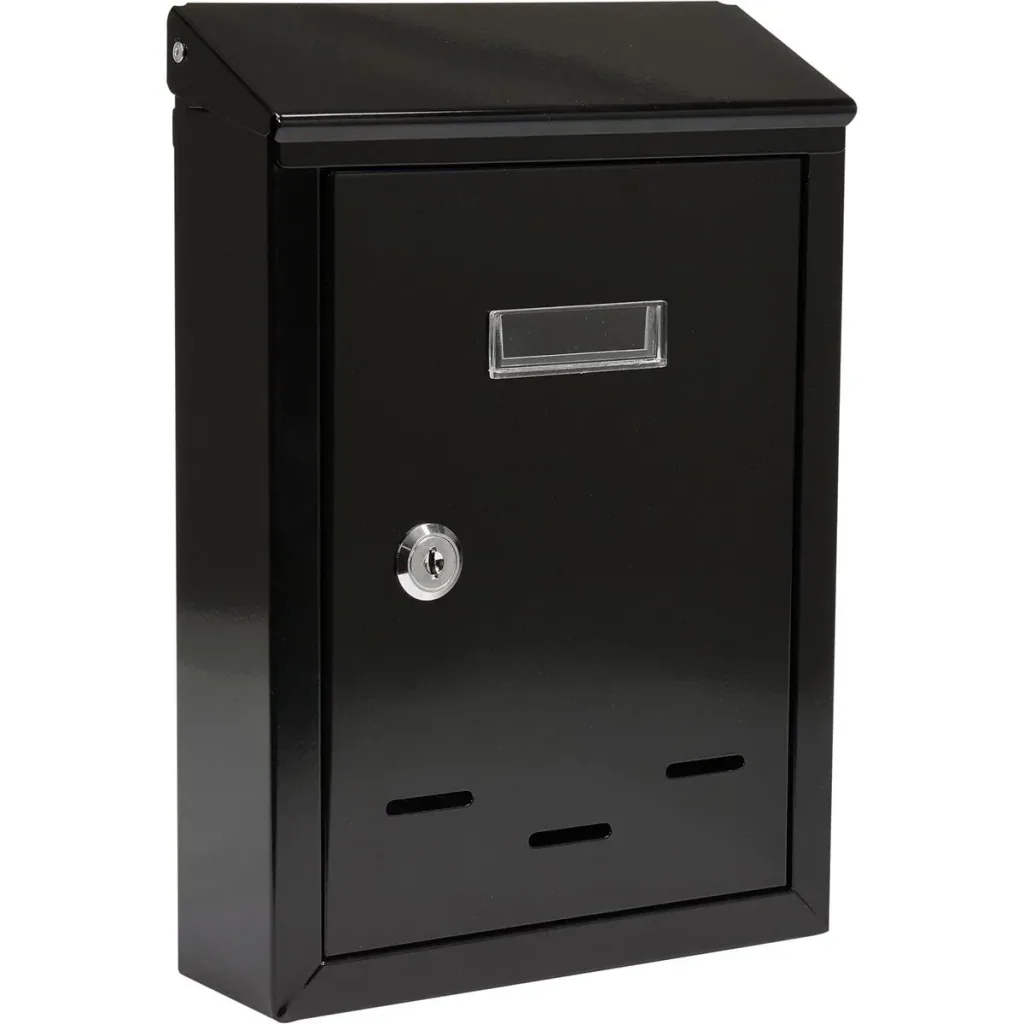 Mailbox with 2 buttons - black - 285x200x60 mm