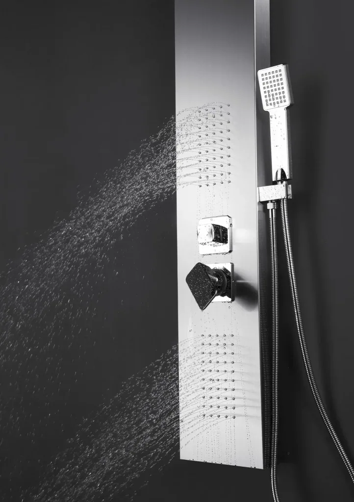 Shower panel Enya 121x20 cm, shower set with 4 different shower functions