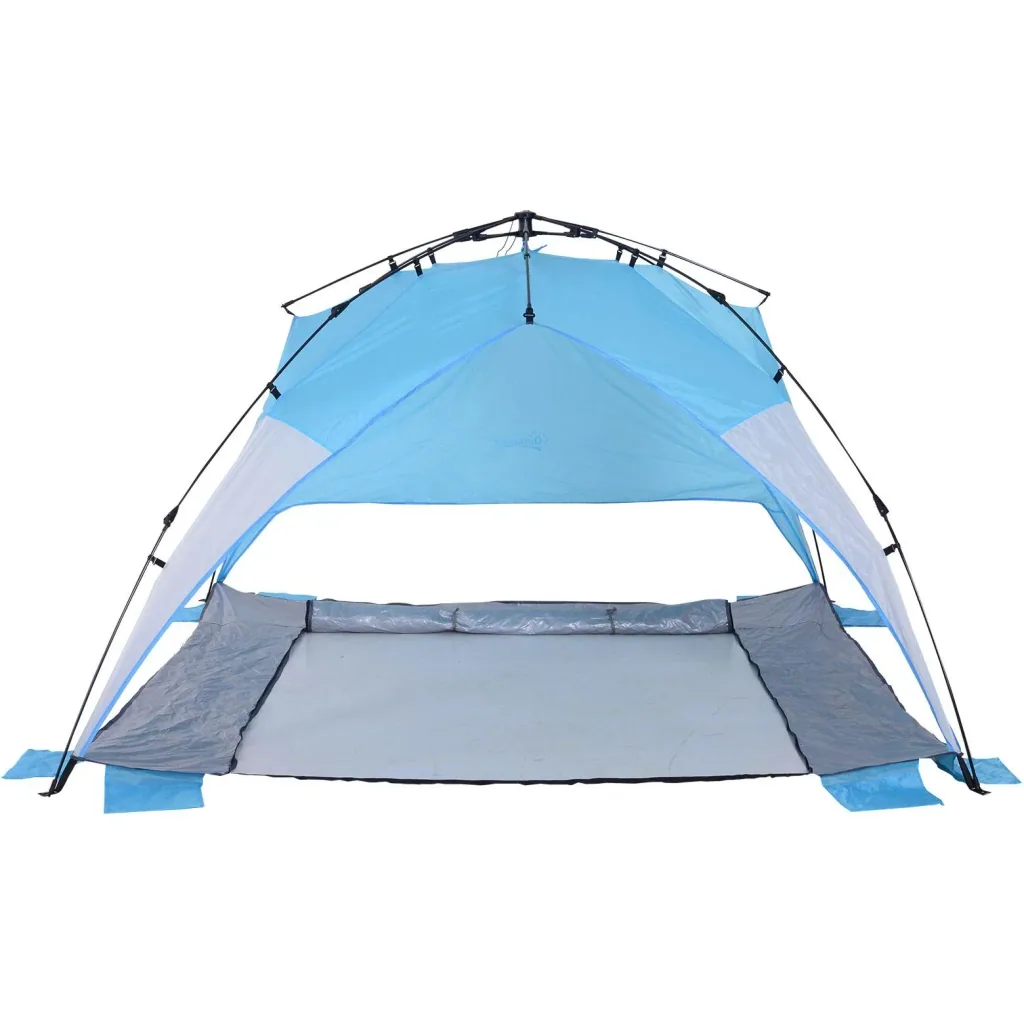 Automatic beach shelter pop up tent outdoor with floor window carrying bag 3 4 people 250 x 250 x 155 cm