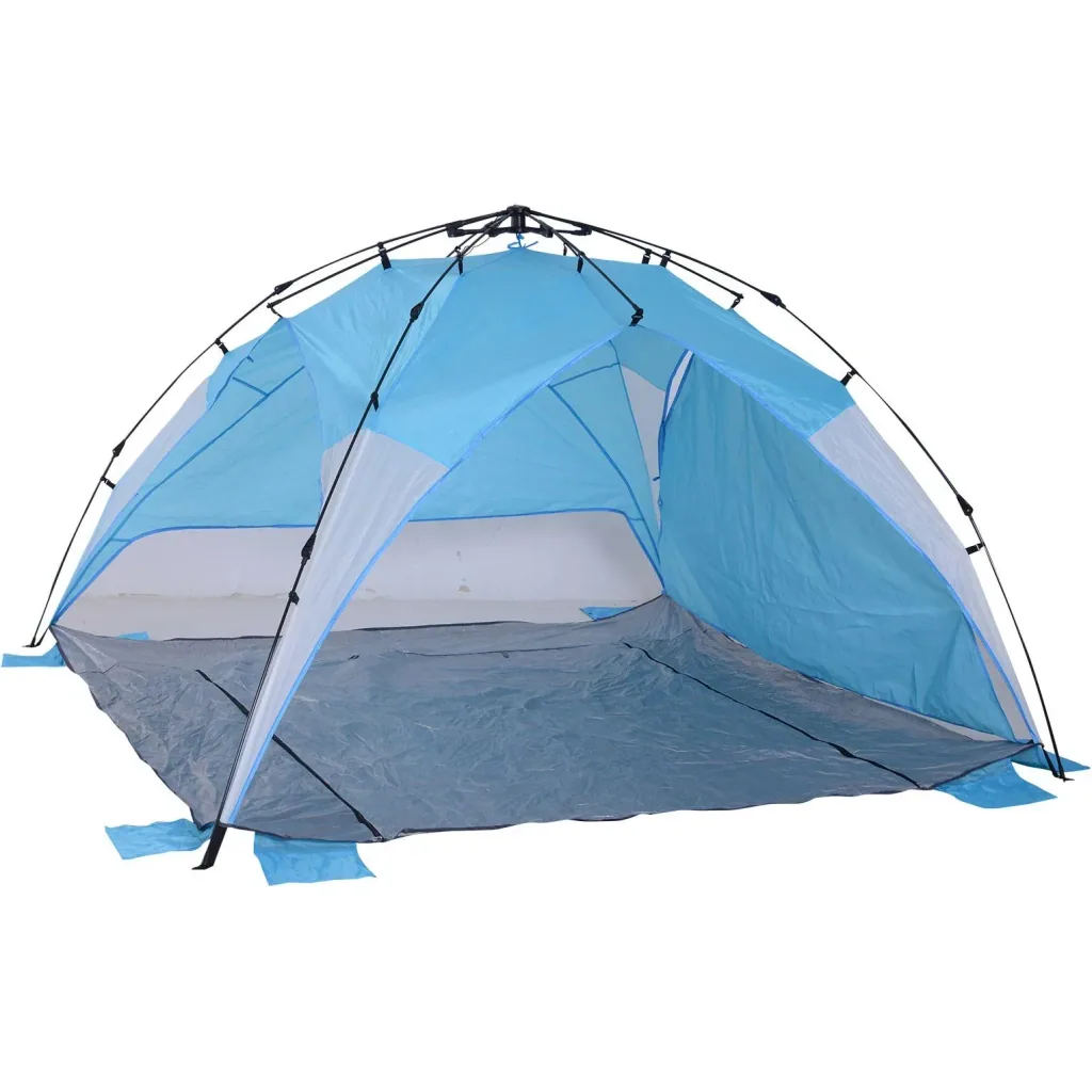 Automatic beach shelter pop up tent outdoor with floor window carrying bag 3 4 people 250 x 250 x 155 cm
