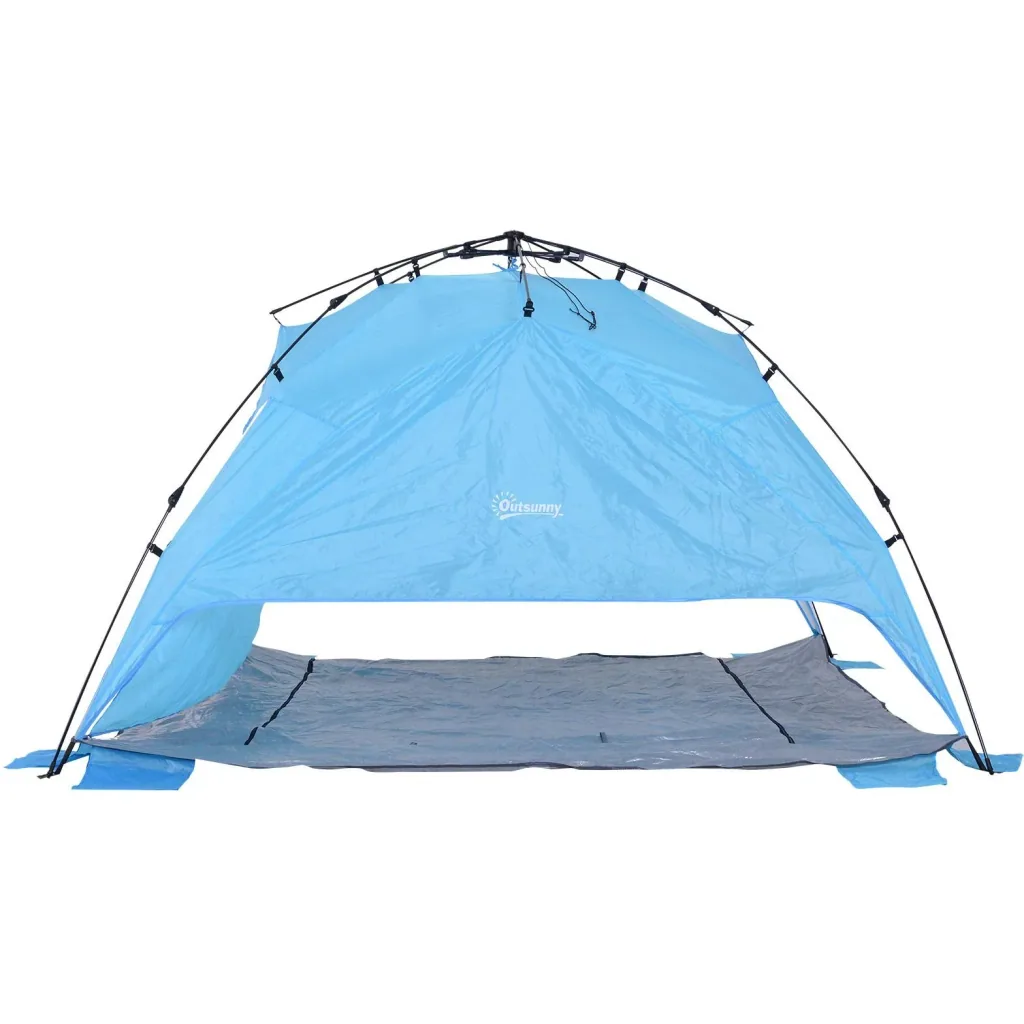 Automatic beach shelter pop up tent outdoor with floor window carrying bag 3 4 people 250 x 250 x 155 cm