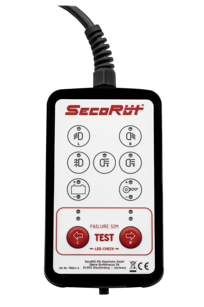 Test device for towing vehicles
