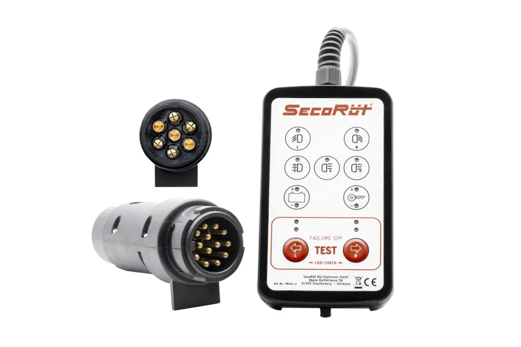 Test device for towing vehicles