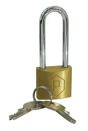 Ball valve with padlock, blue handle, G 1/2"