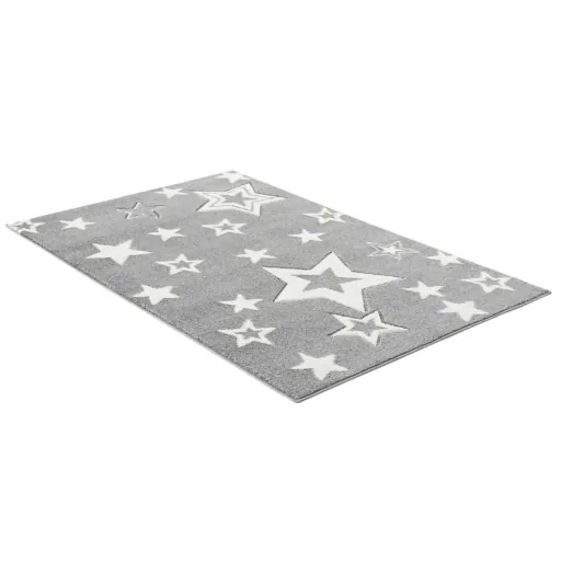 Livone kindertapijt Galaxy sterren grijs, Tapijtmaat: 160 x 230 cm