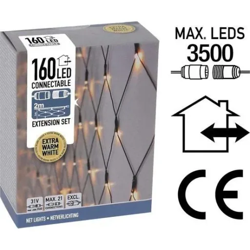 Net lighting - Linkable - 160 LED - 2 meters - Warm white