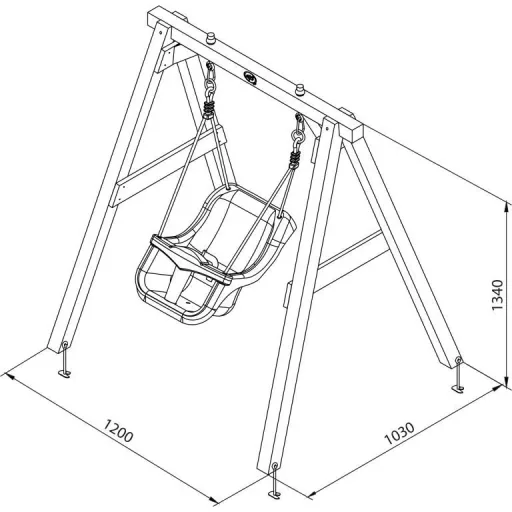 Baby swing brown with seat