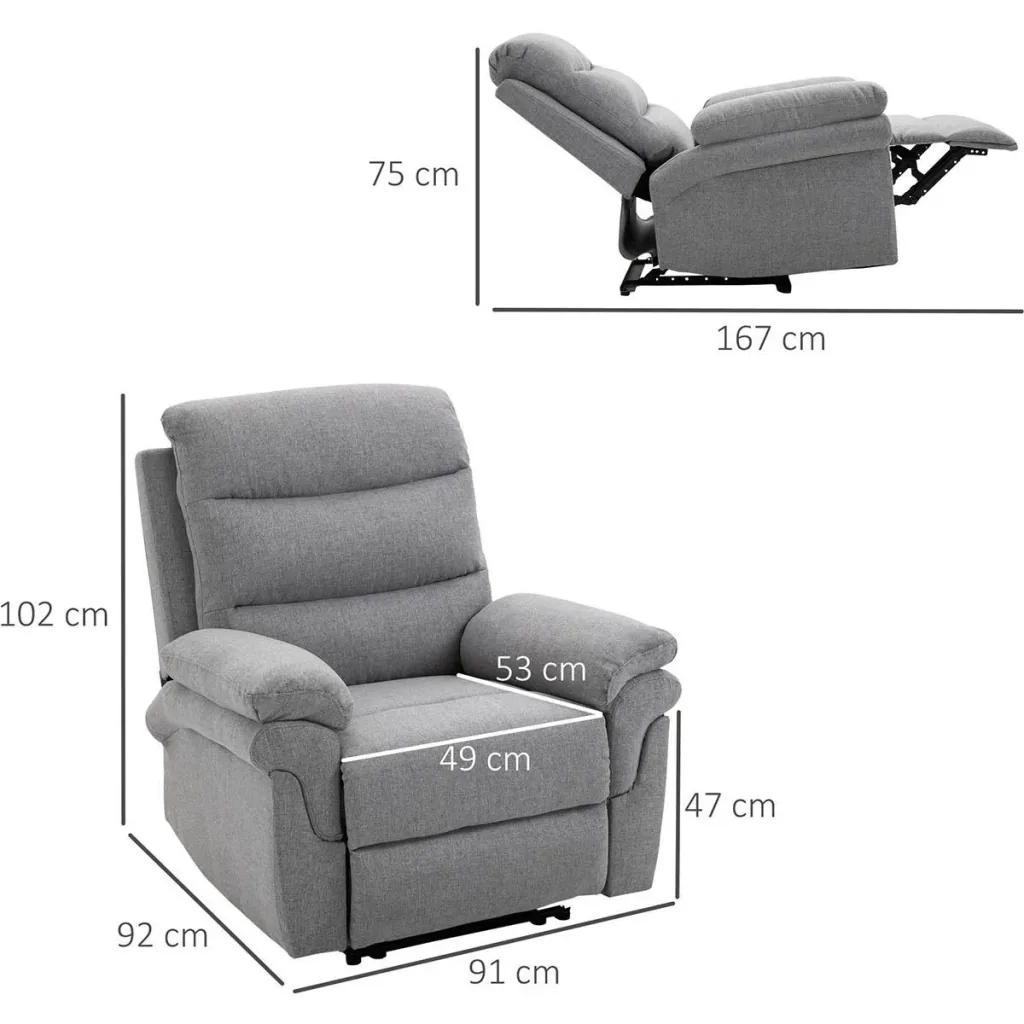 Relaxing chair with reclining function, single sofa, adjustable lounger, 165° tiltable, recliner chair, TV chair for the living room