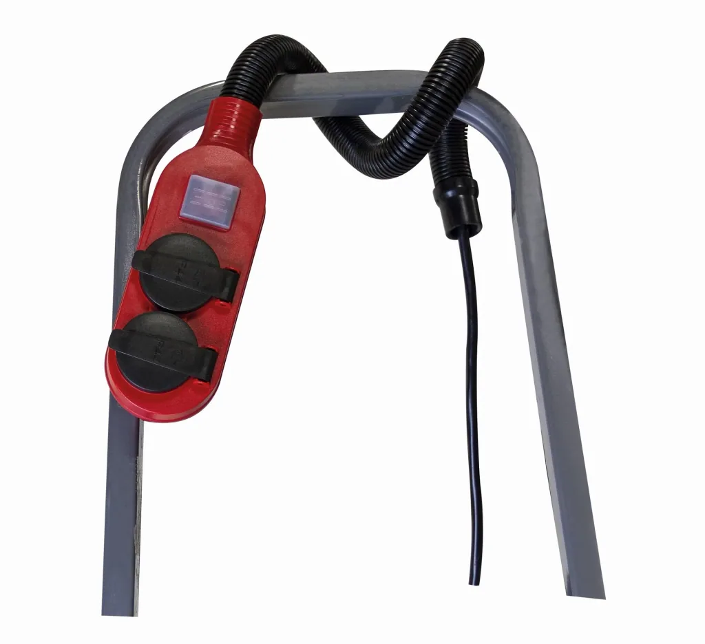 Power strip with flexible hose and 2 earthed sockets, IP44