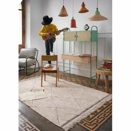 Lorena Canals Tapijt Bereber wasbaar & gerecycled, Maat: 140 x 200 cm