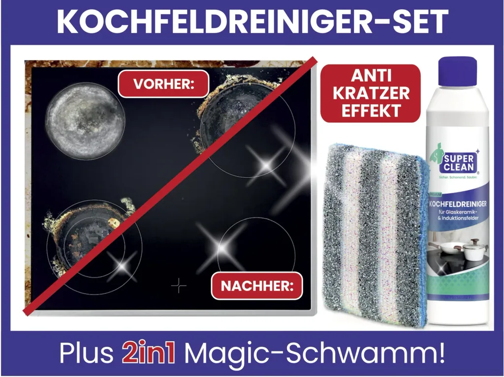 Hob cleaner set, with 2 in 1 magic sponge, 250 ml