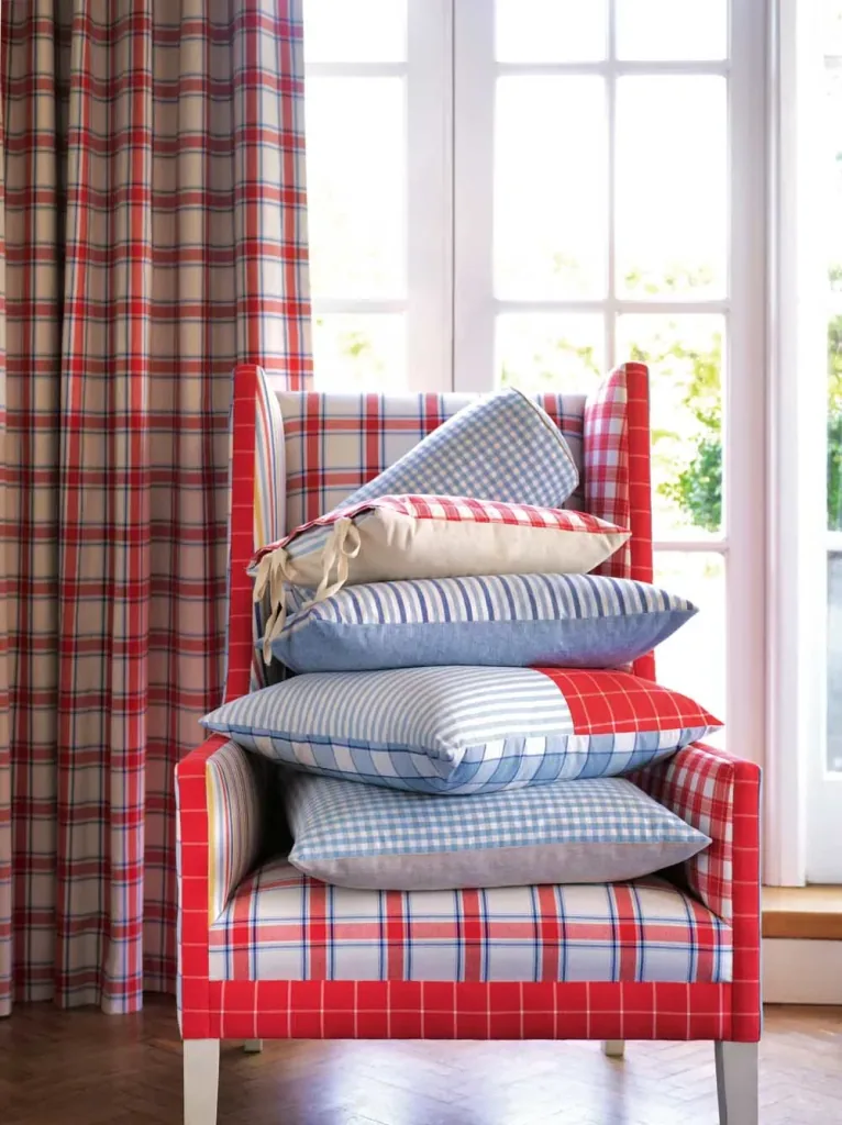 Little Sanderson Abracazoo ruit stof Whitby blauw