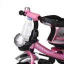 Children's tricycle - Pink - push bar, folding roof, folding footrest, basket