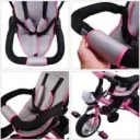Children's tricycle - Pink - push bar, folding roof, folding footrest, basket
