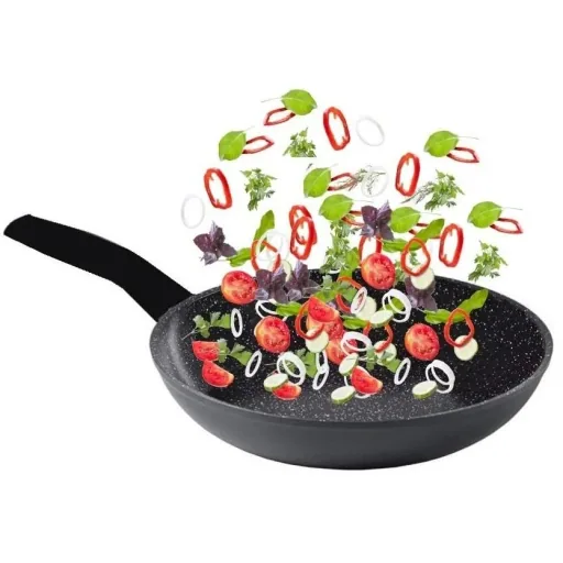 Frying pan - marble coating - 24 cm - black