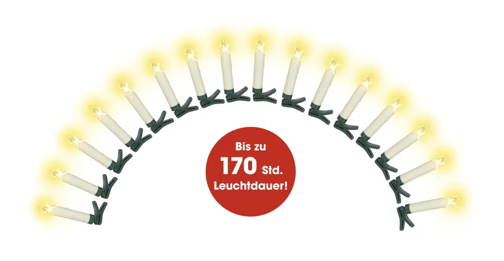Wireless LED Christmas tree candles, cream-white, battery-operated, with clip holder and remote control, warm white, 16 pieces