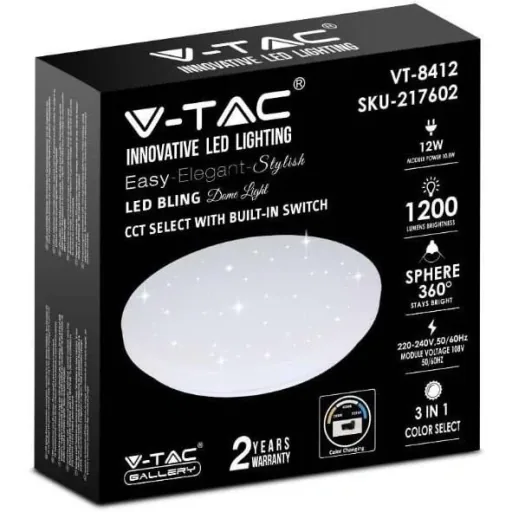VT-8412-S LED ceiling light with star cover - 12W - 1200 lumens