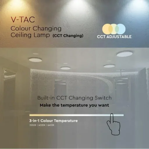 VT-8412-S LED ceiling light with star cover - 12W - 1200 lumens