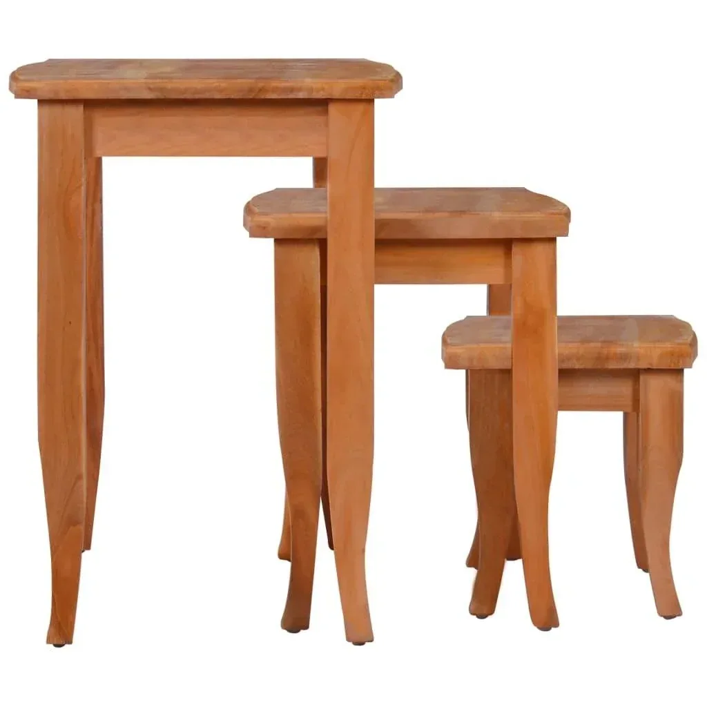 Side tables 3 pieces solid mahogany