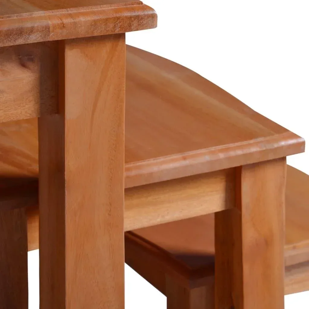Side tables 3 pieces solid mahogany