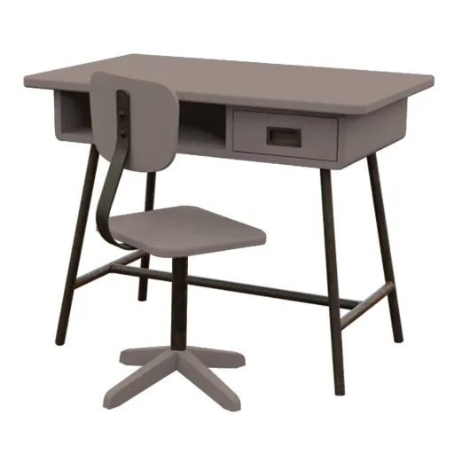 Laurette kinderbureau La Classe met stoel, Kleur: taupe
