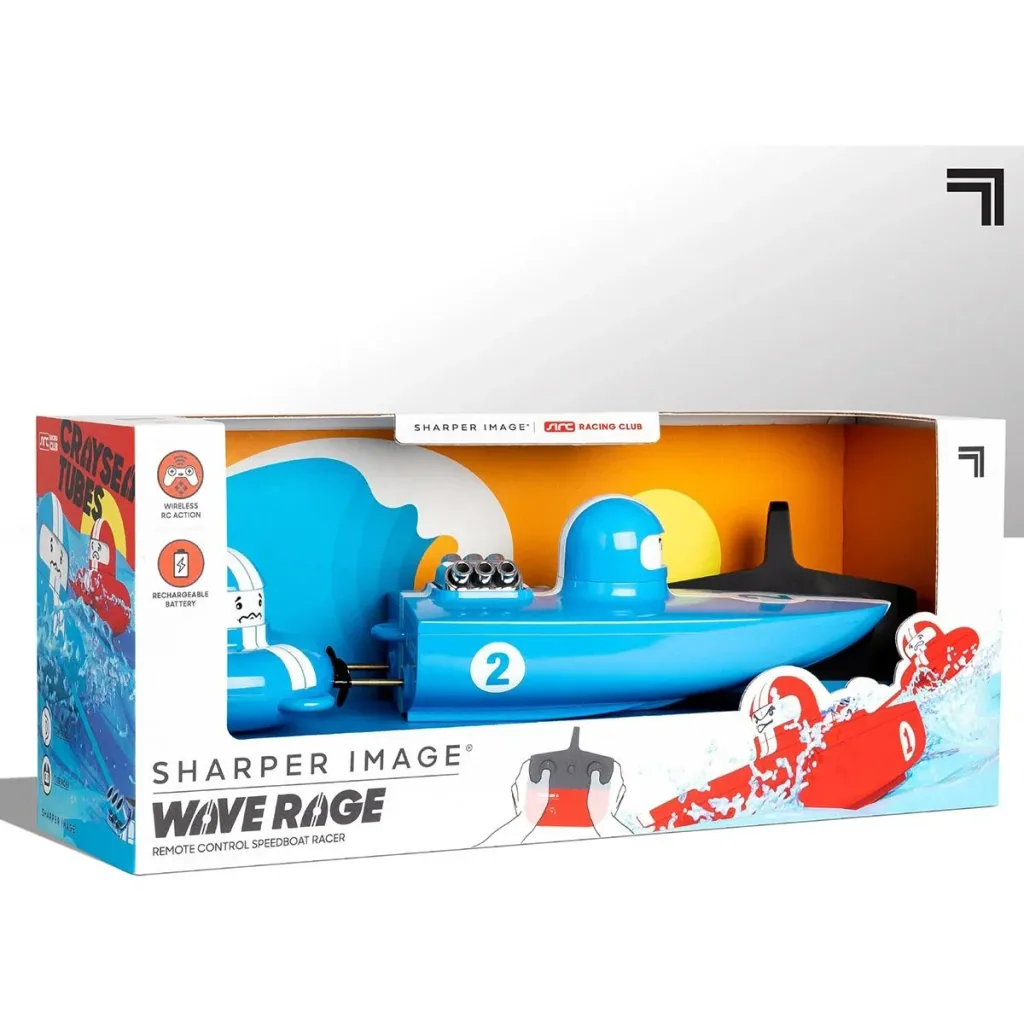 Sharper Image Wave Rage RC lenkbares Trollingboot - blau