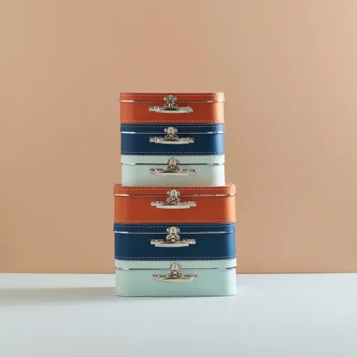 Kids Concept kartonnen koffer set van 2 mint