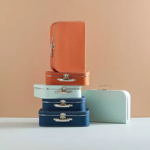 Kids Concept kartonnen koffer set van 2 mint