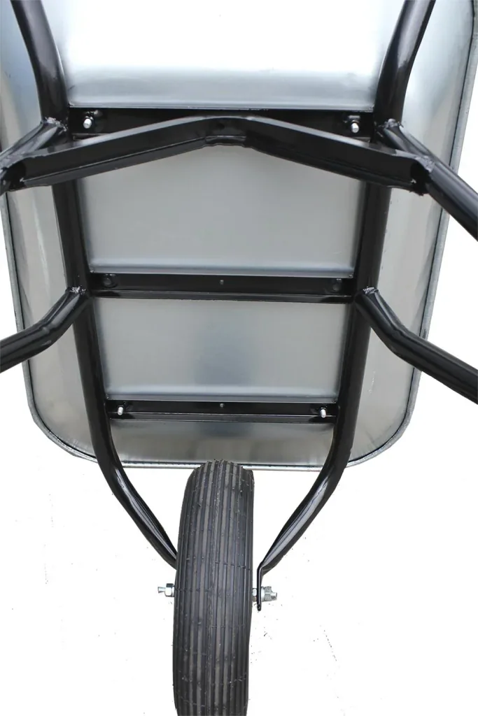 Flat-tip trolley "Gala", galvanized trough, 95 liters, 1 pneumatic wheel