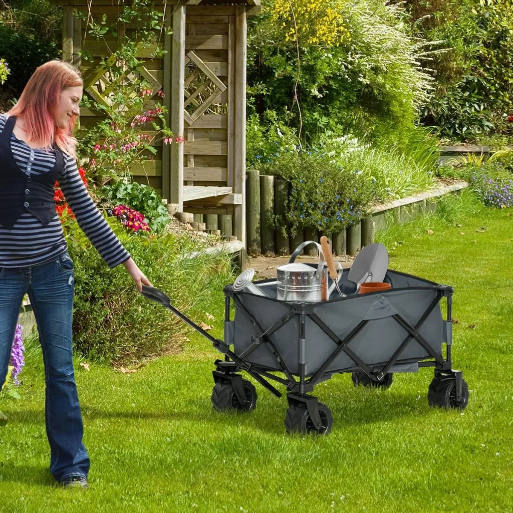 Handcart Foldable handcart 360° garden cart Transport cart with telescopic handle Adjustable handle height Beach cart